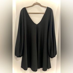 ASOS Tall Trapeze V-neck Black Dress, Size 12, NEW with Tags